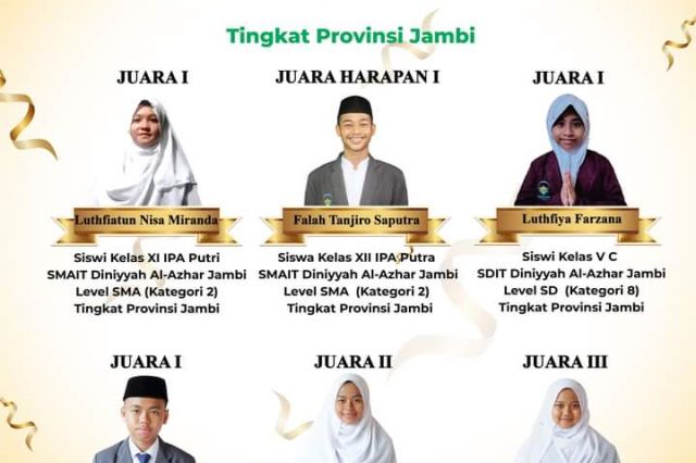 Mantap! Tiga Santri Diniyyah Al-Azhar Wakili Provinsi Jambi Ajang OBA tingkat Nasional