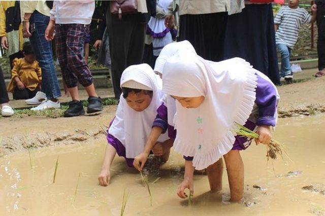 Antusias! Siswa PAUD Islam Diniyyah Al-Azhar Jambi Ikuti Studi Edukatif di Kampung Raja